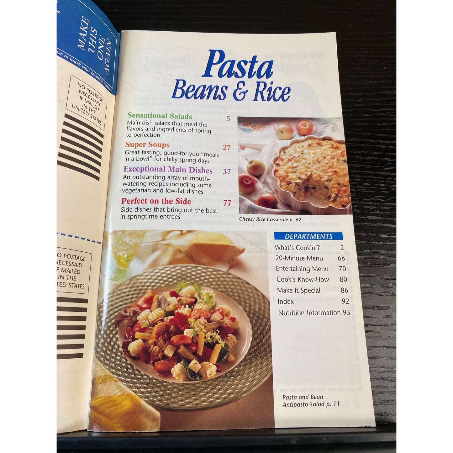 Pillsbury Classic Pasta Beans & Rice Recipes Cookbook Booklet Apr 1997