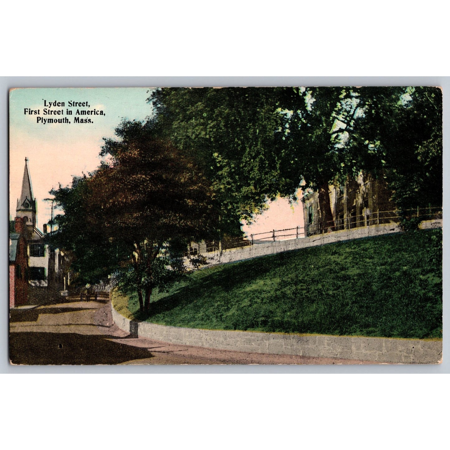 Plymouth MA Massachusetts Lyden Street First Street America Divide Back Postcard
