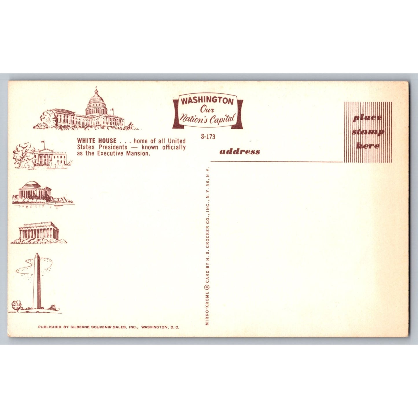 Washington DC White House Chrome Postcard Unused
