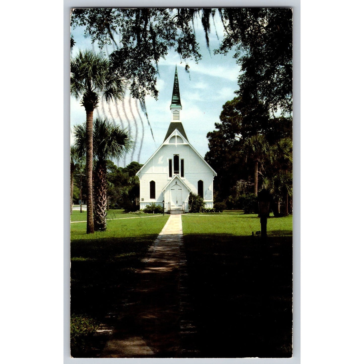 Postcard GA Georgia St Simons Island Lovely Lane Chapel 1987 Chrome Unused