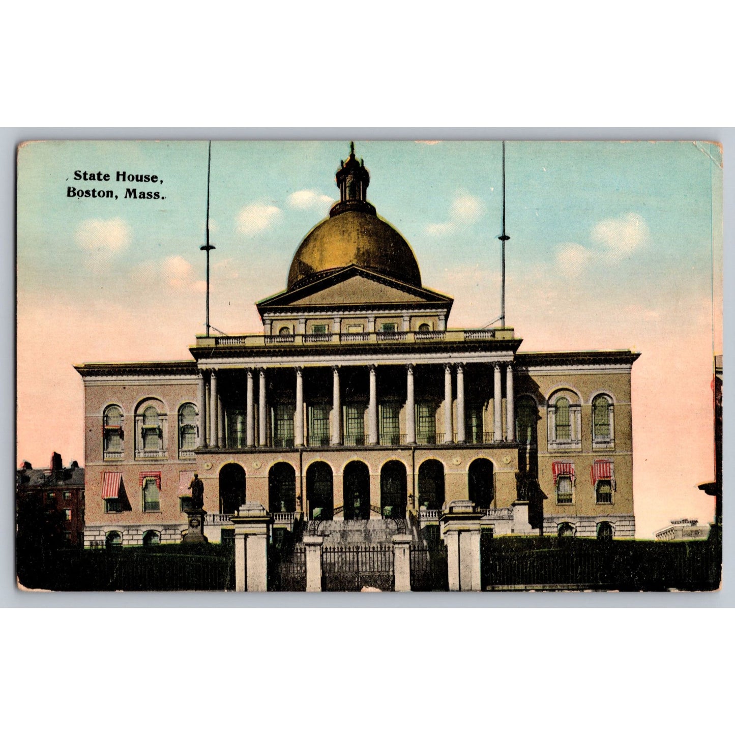 Boston MA Massachusetts State House Divided Back Postcard Unused Tichnor Bros