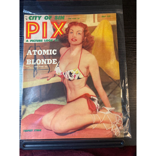 City Of Sin Pix Magazine May 1957 Atomic Blonde Cover Tempest Storm Mid-Century