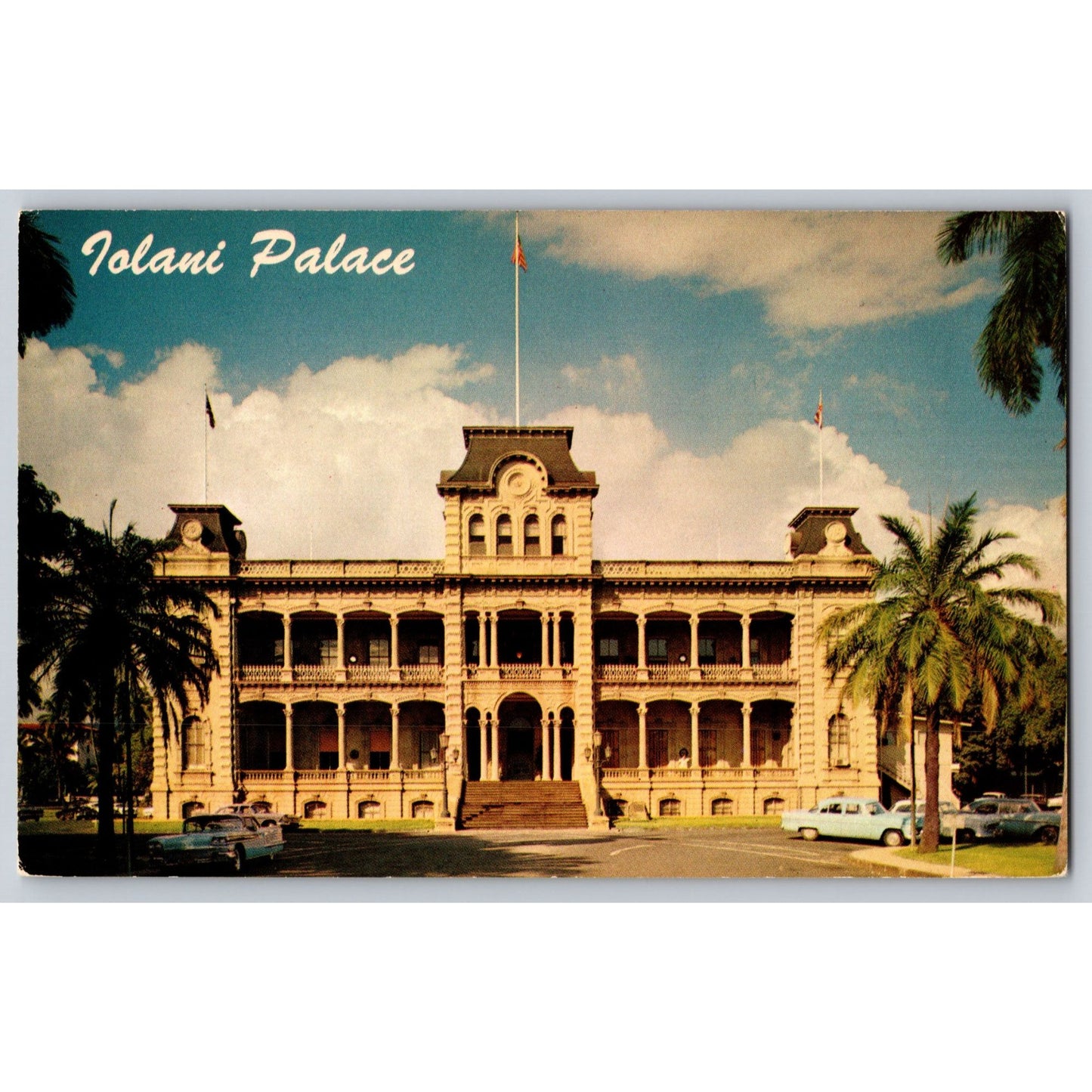 Honolulu HI Hawaii Iolani Palace 1951 Chrome Postcard Ray Helwigs Hawaiian Service