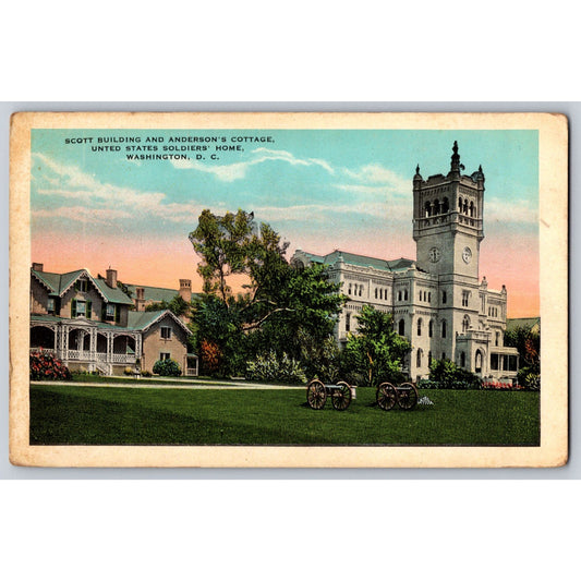 Washington DC US Soldiers Home Anderson's Cottage Scott Building Postcard