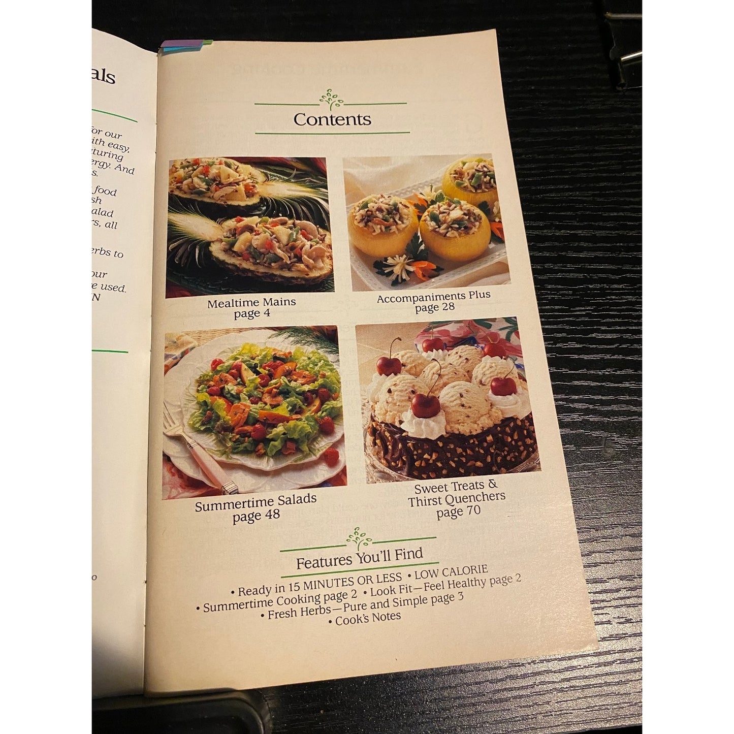 Pillsbury Classic Cookbook Booklet 1989 Light & Simple Summer Meals Low Cal