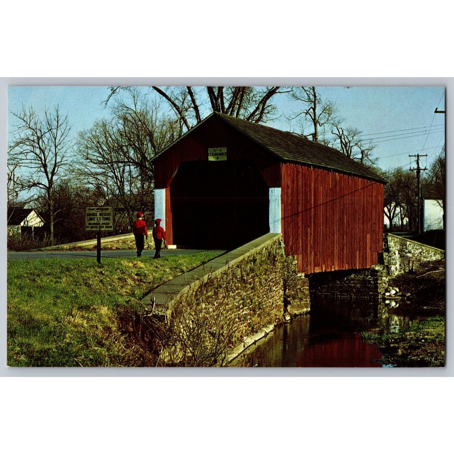 Bucks County PA Pennsylvania Erwinna Covered Bridge 1962 Chrome Postcard