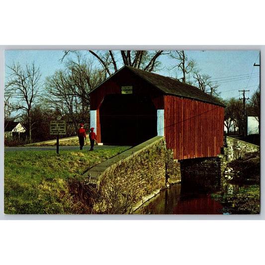 Bucks County PA Pennsylvania Erwinna Covered Bridge 1962 Chrome Postcard