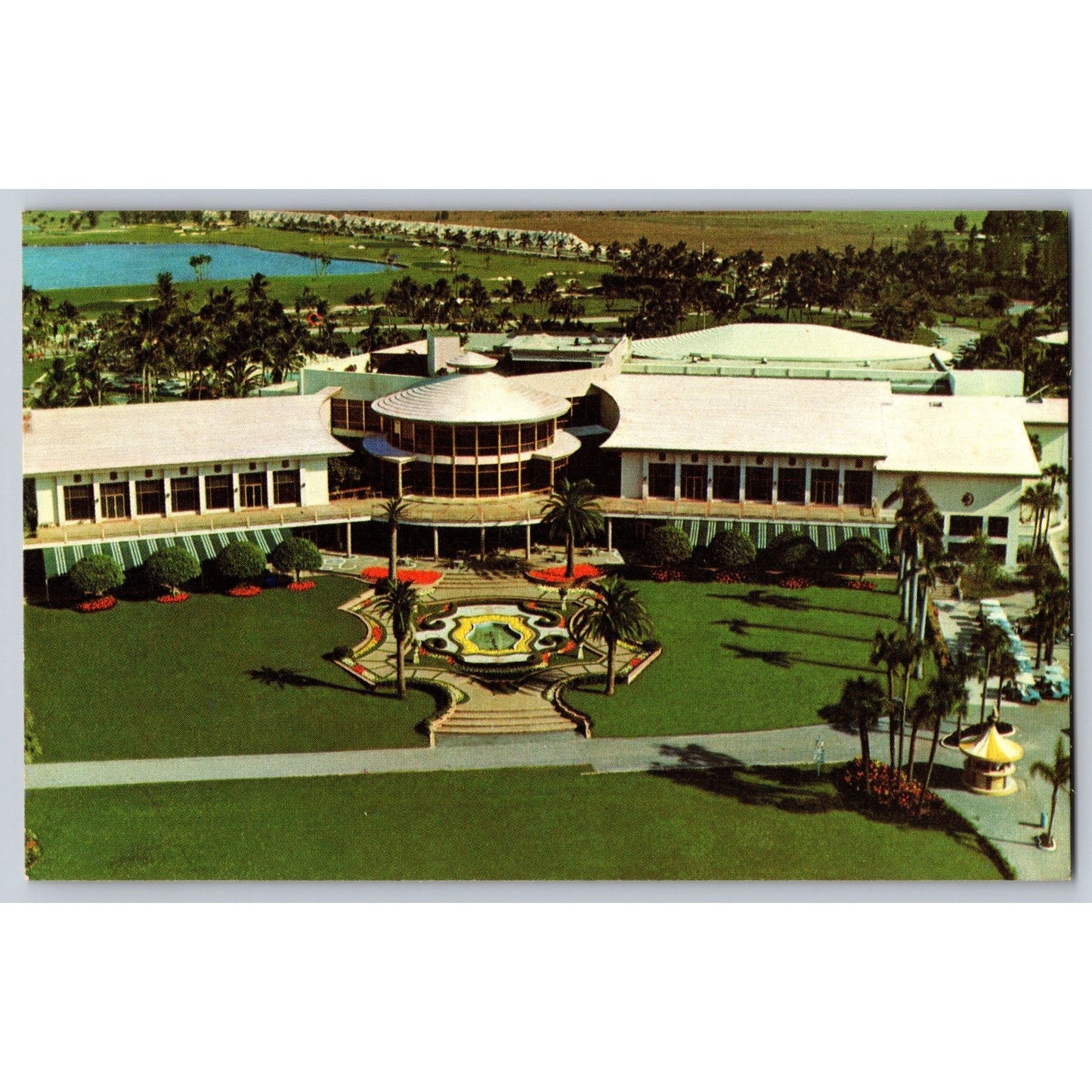 Miami FL Florida Doral Country Club Formal Gardens Chrome Postcard Unused