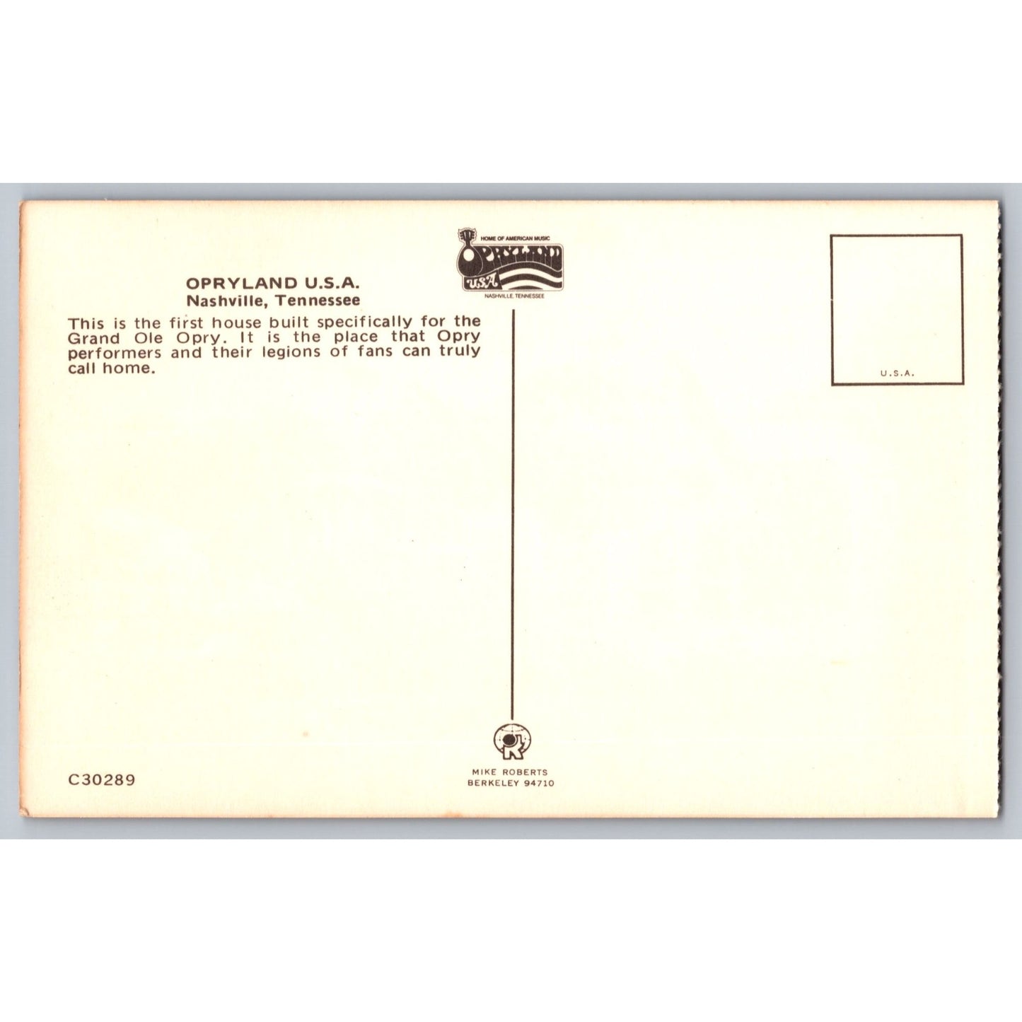 Nashville TN Tennessee Grand Ole Opry House Chrome Postcard Unused