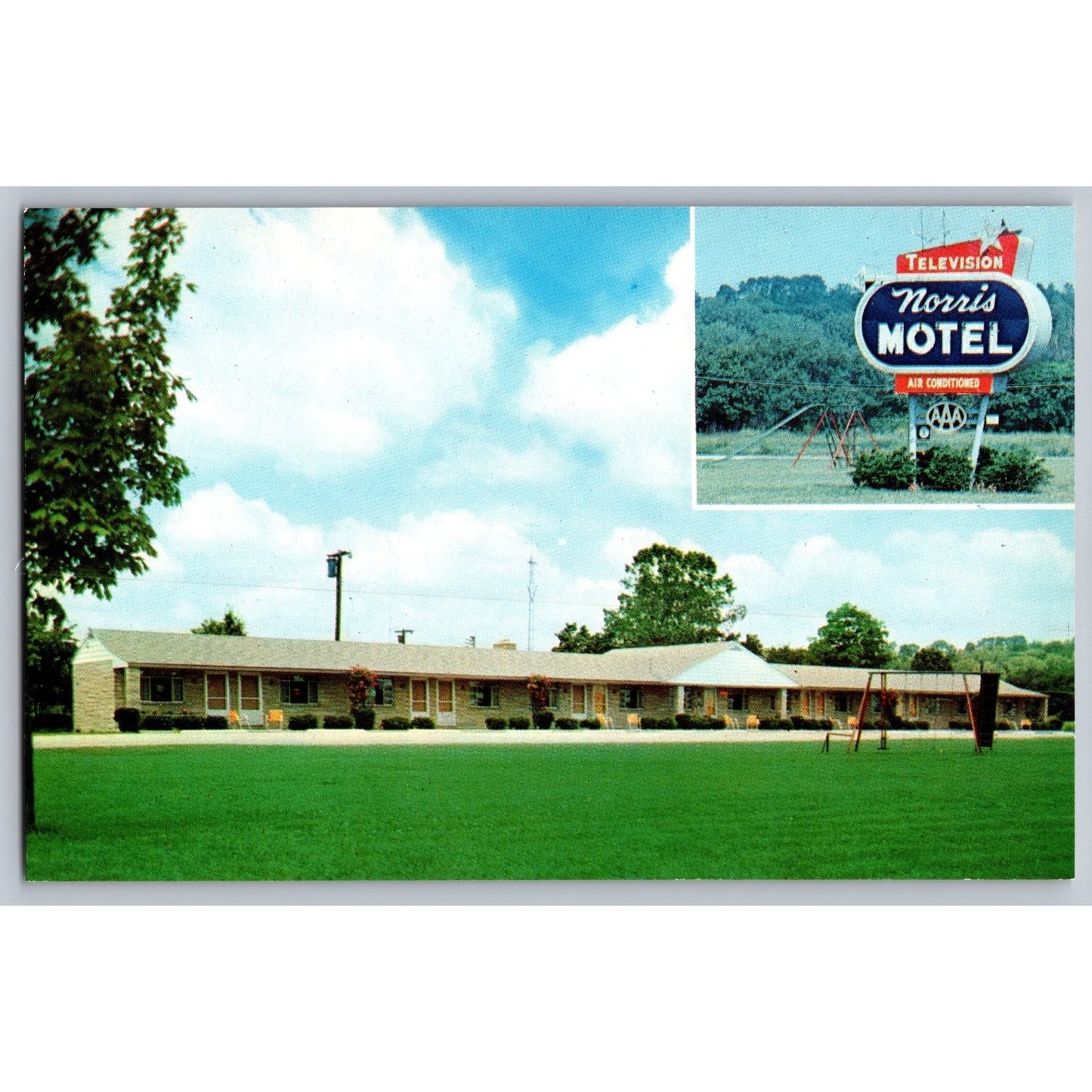 Hamilton OH Ohio Norris Motel 1960s Chrome Postcard