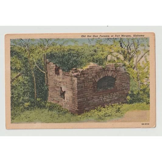 Fort Morgan AL Alabama Old Hot Shot Furnace White Border Postcard Unused