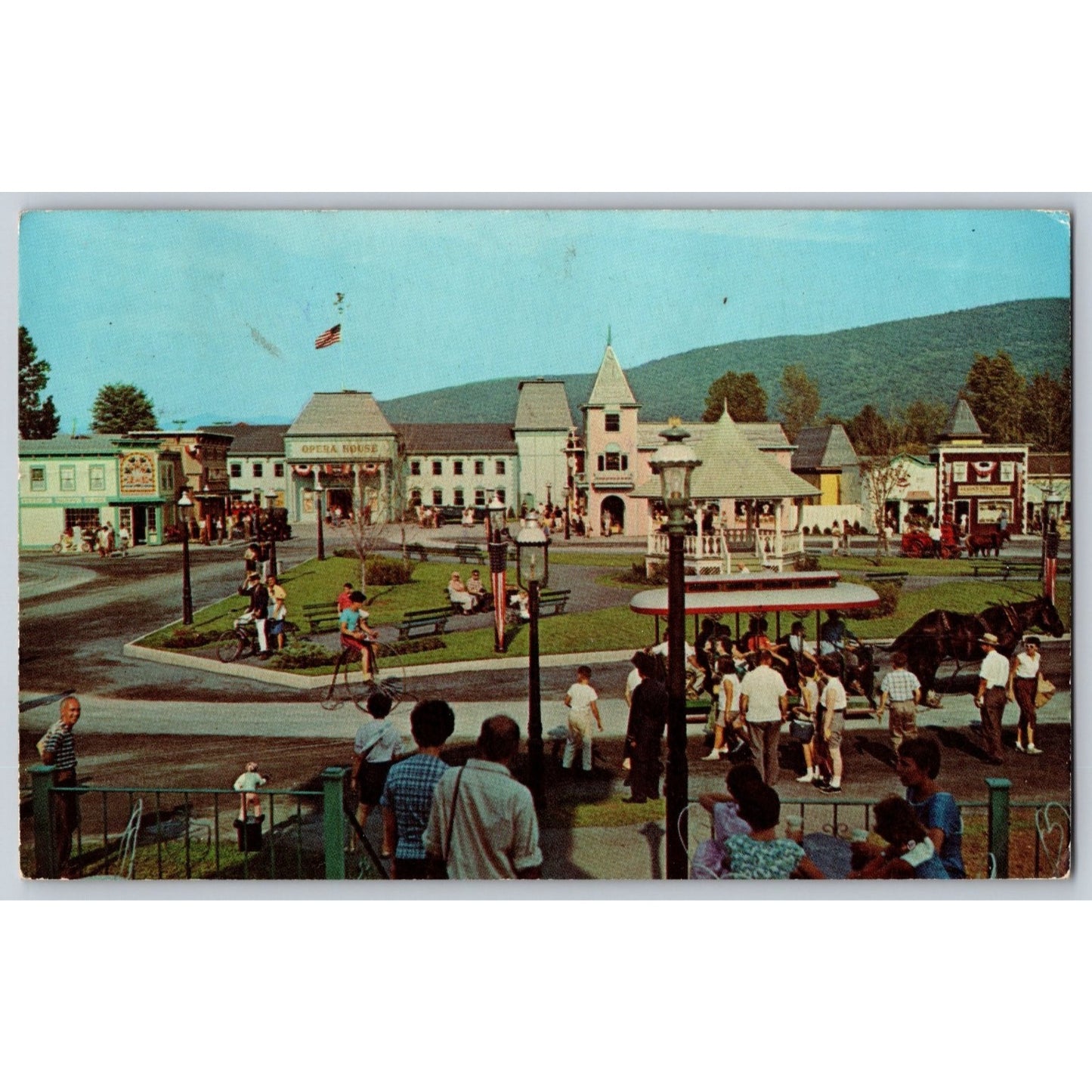 Lake George NY New York Gaslight Village Opera House Bandstand Chrome Postcard