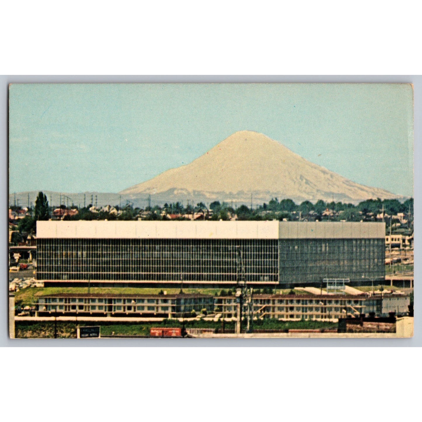 Portland OR Oregon Memorial Coliseum Mt St Helens Postcard Smith-Western
