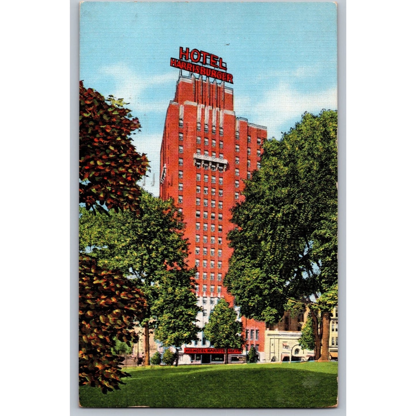 Harrisburg PA Pennsylvania The Harrisburger Hotel 1944 Linen Postcard Used