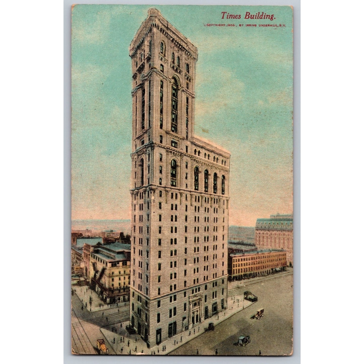 NY New York City NYC Times Building 1905 Divided Back Postcard Irving Underhill