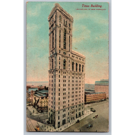 NY New York City NYC Times Building 1905 Divided Back Postcard Irving Underhill
