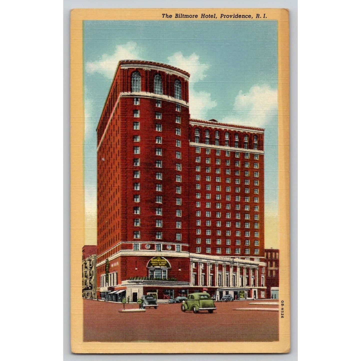 Providence RI Rhode Island Biltmore Hotel White Border Postcard Berger Bros