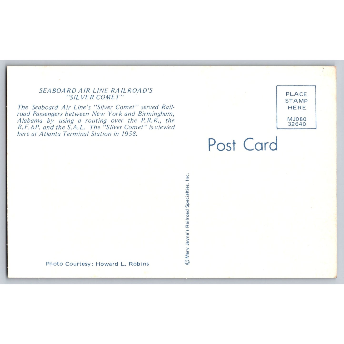 Atlanta GA Seaboard Air Line Railroad Silver Comet Terminal Station Postcard