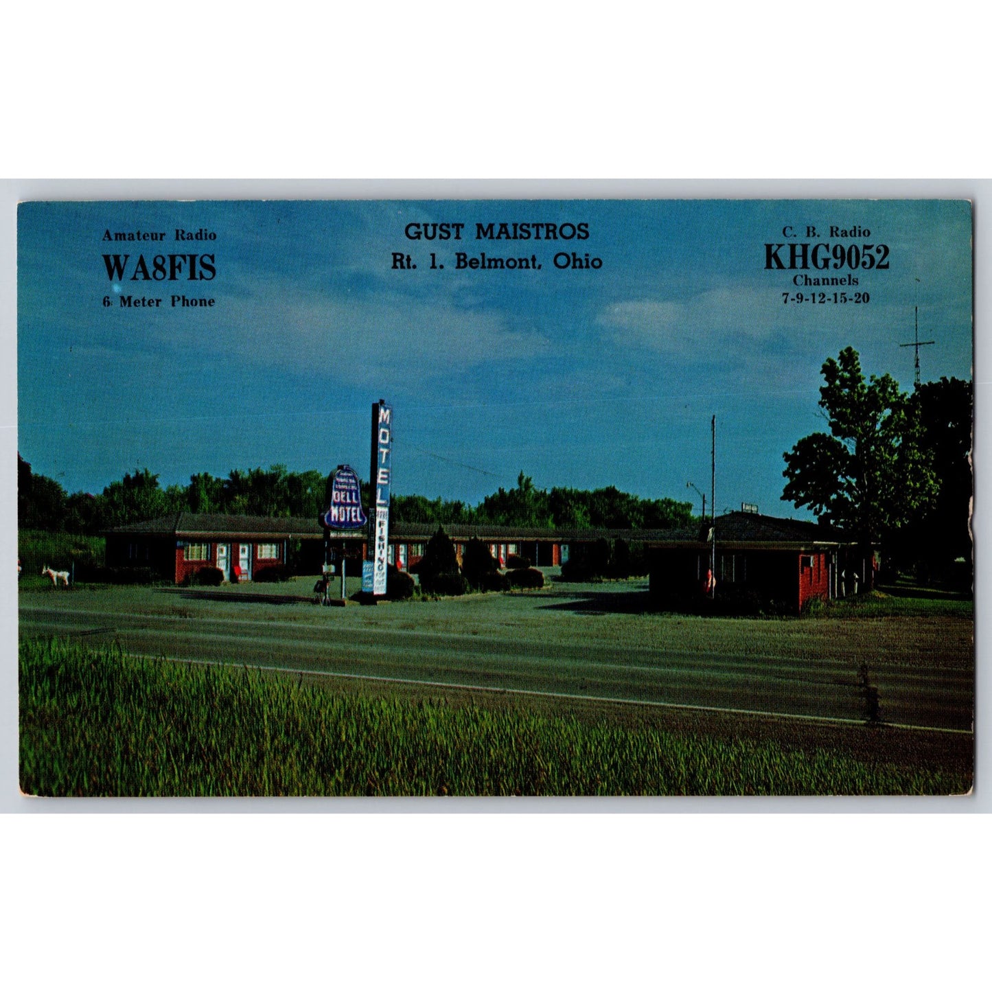Morristown OH Bell Motel Rt. 40 1950s Chrome Postcard Unused
