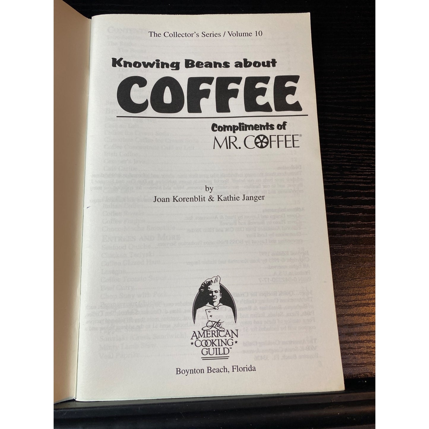 Knowing Beans About Coffee Recipe Cookbook Booklet  Joan Korenblit Kathie Janger