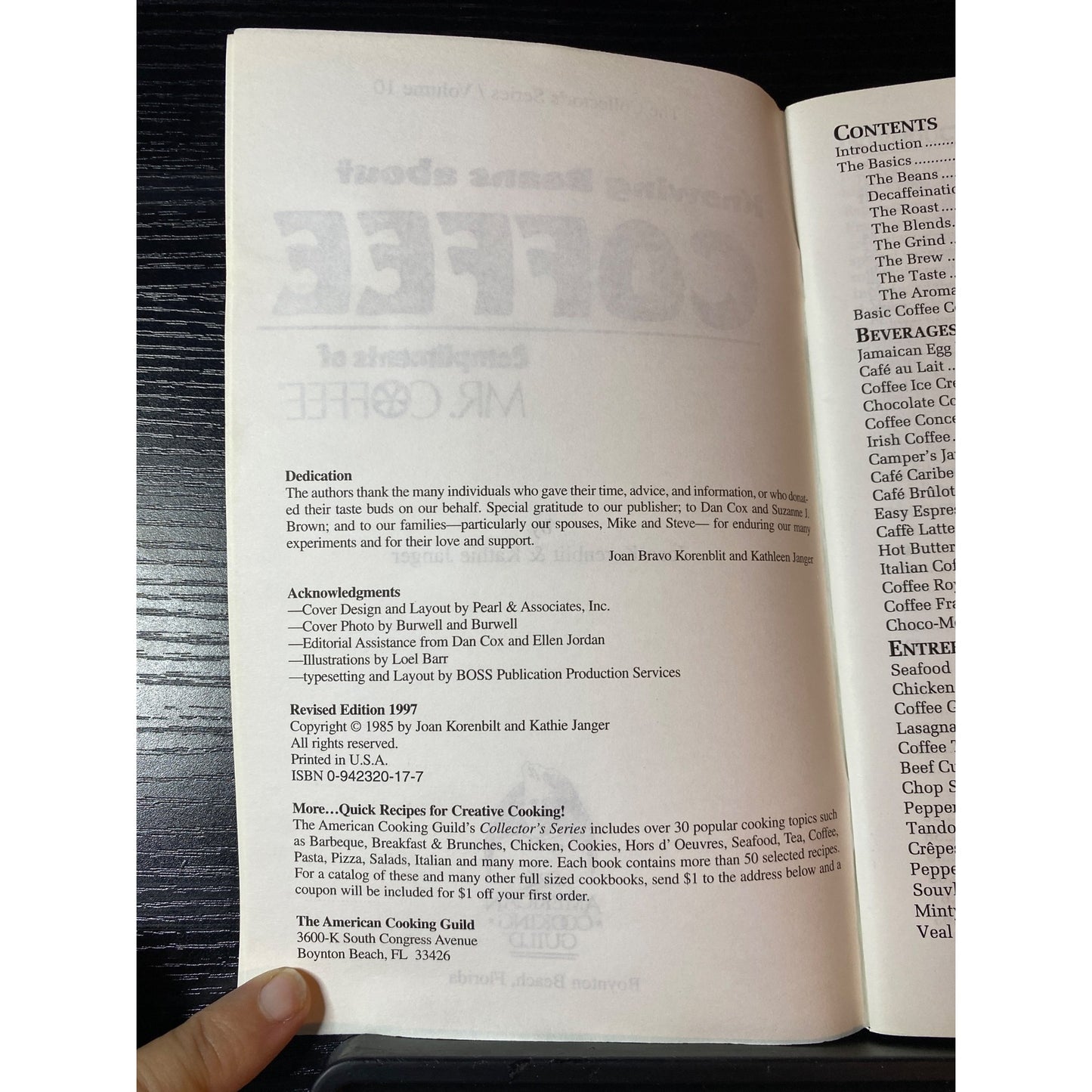 Knowing Beans About Coffee Recipe Cookbook Booklet  Joan Korenblit Kathie Janger