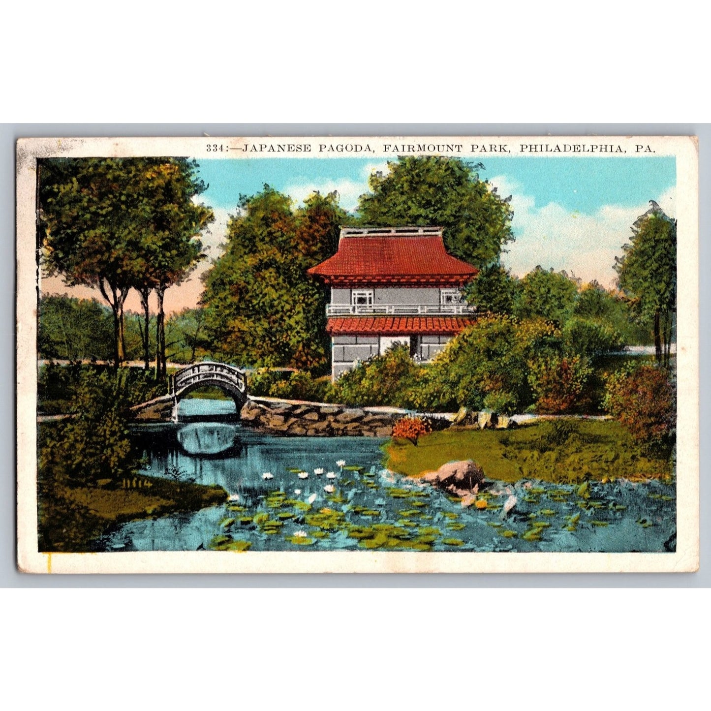 Philadelphia PA Pennsylvania Japanese Pagoda Fairmount Park Divided Postcard