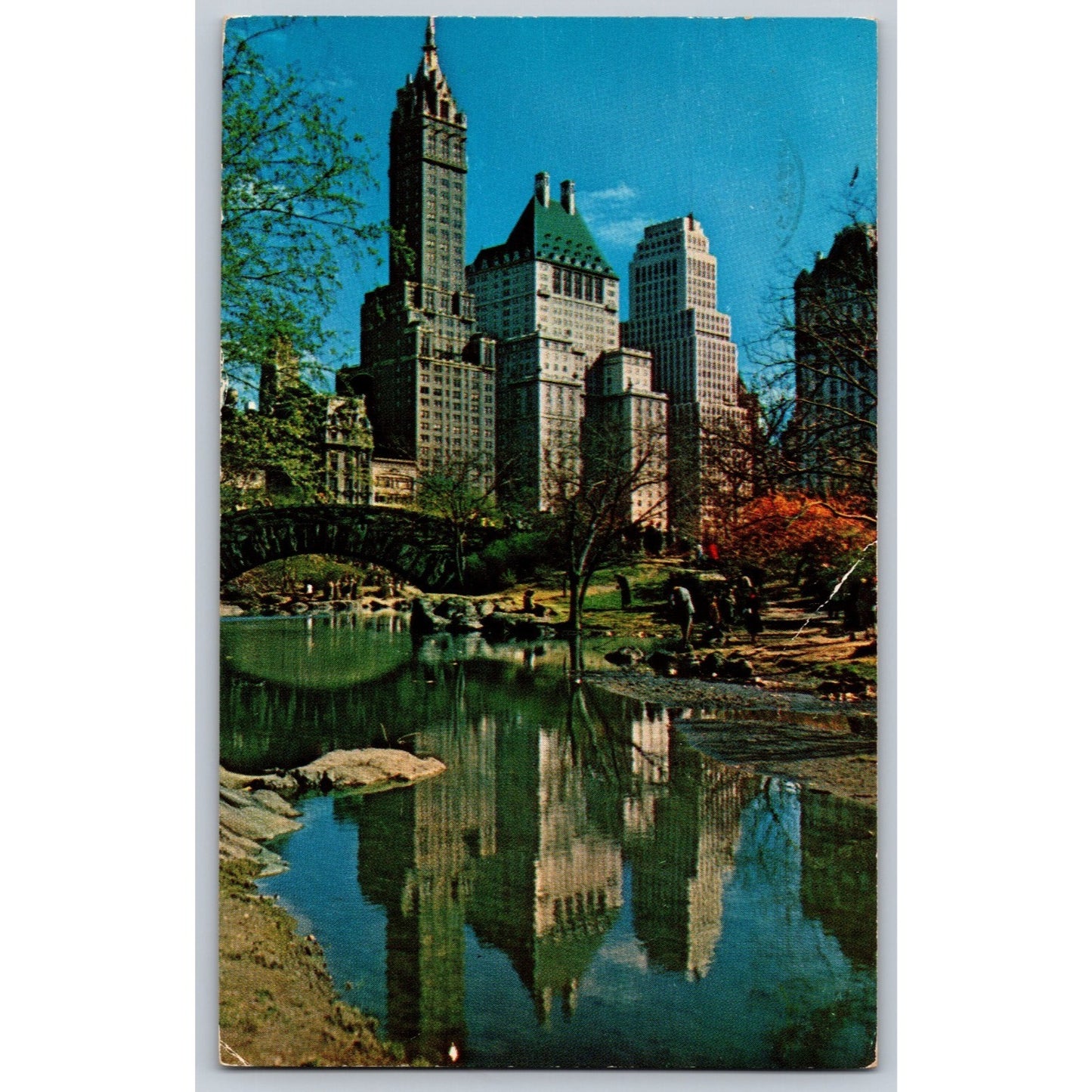 New York City NY Fifth Avenue Hotel from Central Park 1957 Chrome Postcard Used