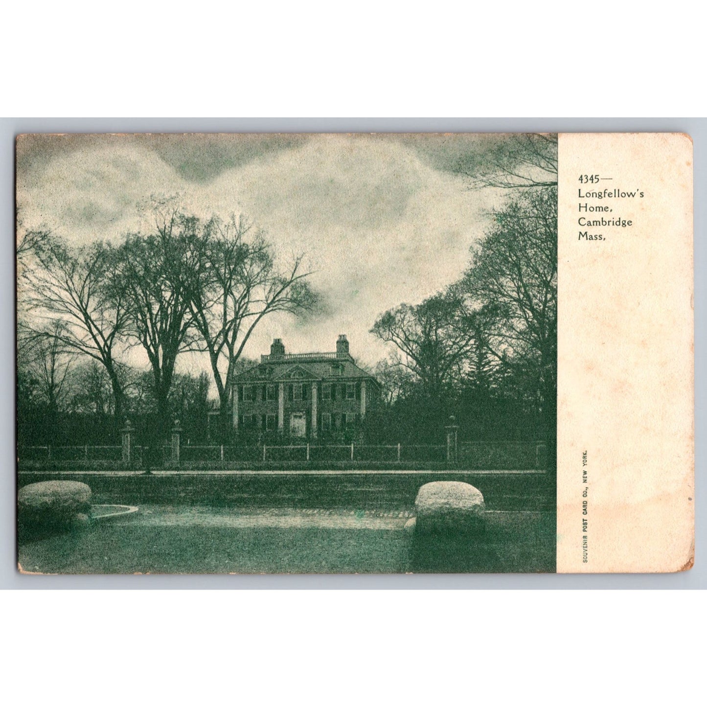 Cambridge MA Massachusetts Longfellow's Home Early 1900s Postcard Unused
