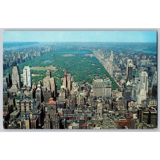 New York City NY Central Park Aerial View Chrome Postcard Alfred Mainzer