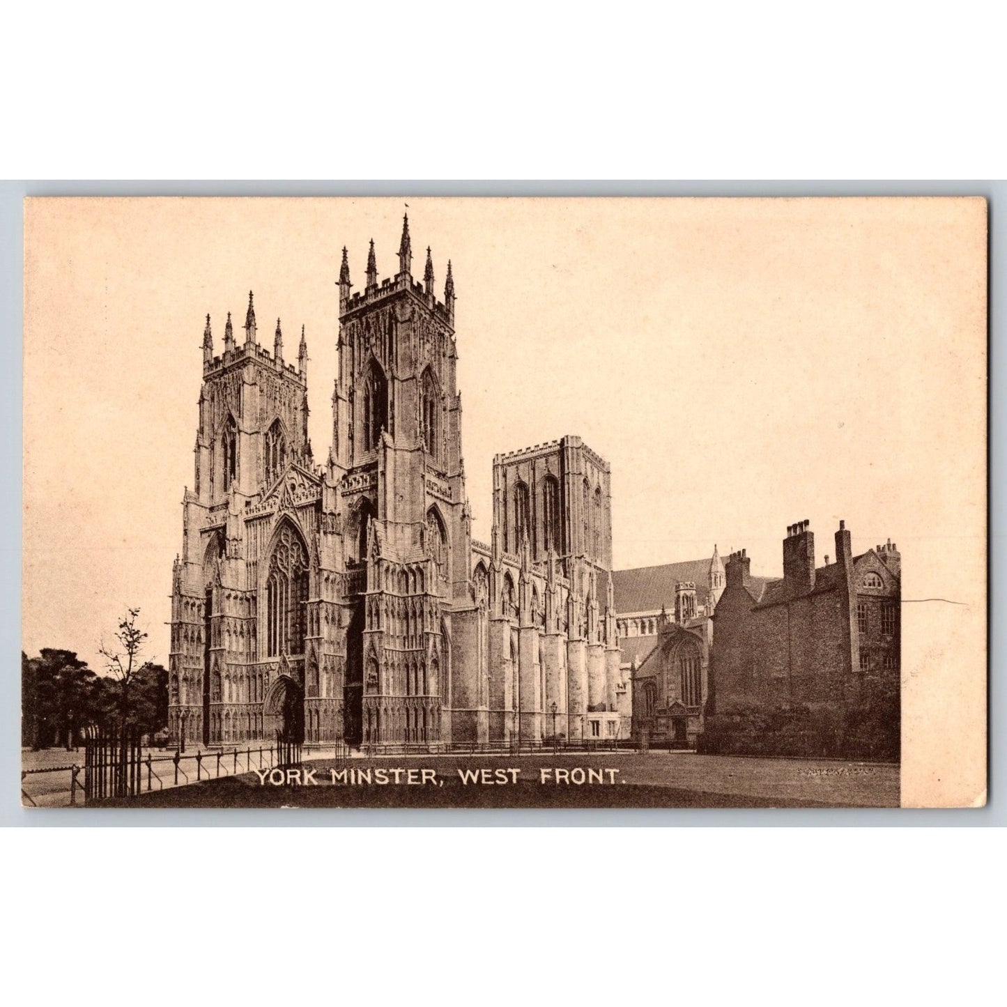 York London England Minster West Front Divided Back Postcard Unused Stereoscopic