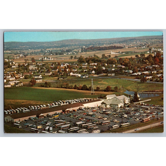 Leola PA Pennsylvania Meadowbrook Farmers Market Aerial View Chrome Postcard