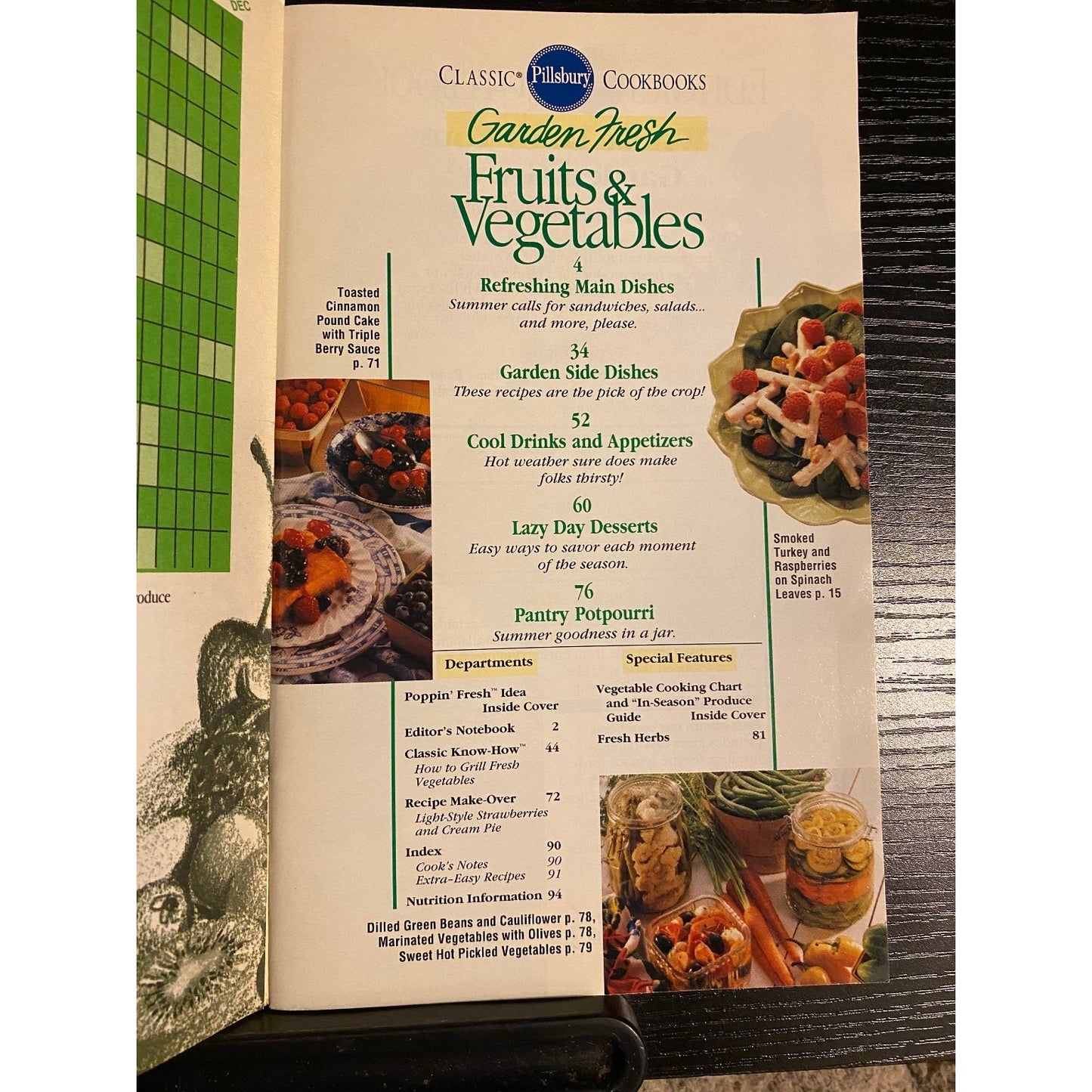 Pillsbury Classic Cookbook Booklet Jul 1995 #173 Garden Fresh Fruits Vegetables