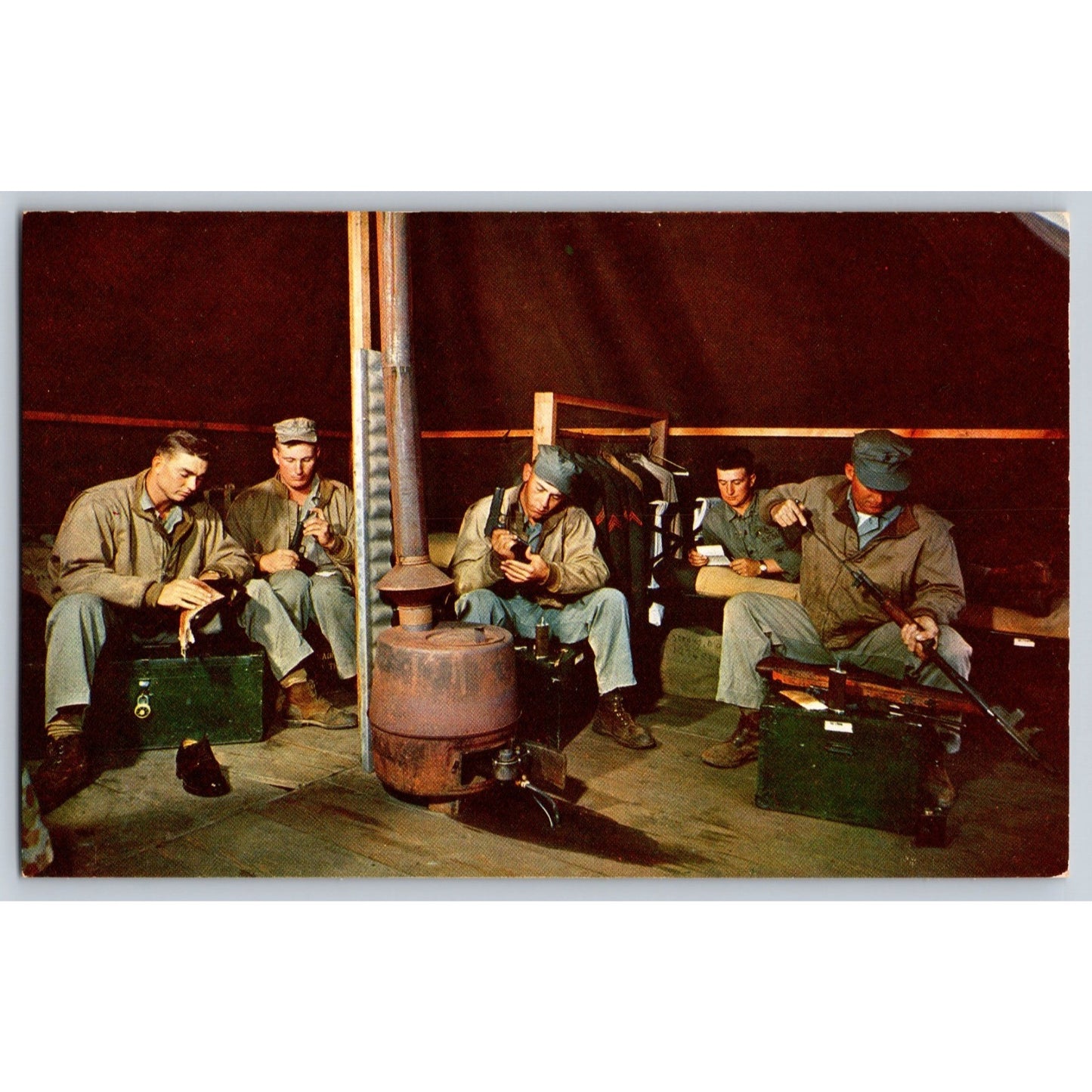 San Diego CA California Camp Pendleton Marines Chrome Postcard Unused Mike Roberts