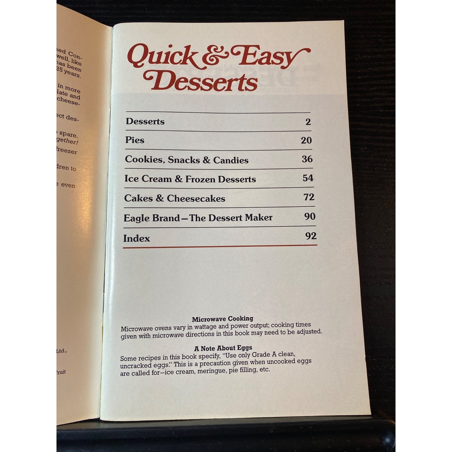Eagle Brand Condensed Milk Quick & Easy Desserts Favorite Recipes Cookbook Booklet No10