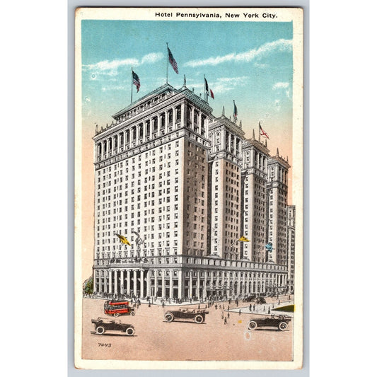 New York City NY Hotel Pennsylvania Early 1900s White Border Postcard Unused