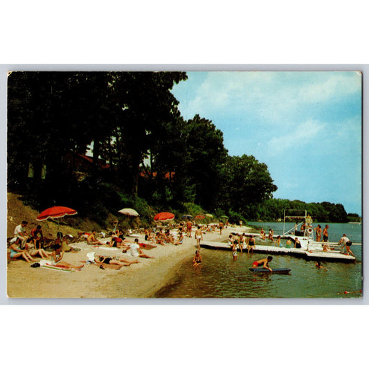 Echo Lake PA Pennsylvania Long Beach 1950s Chrome Postcard