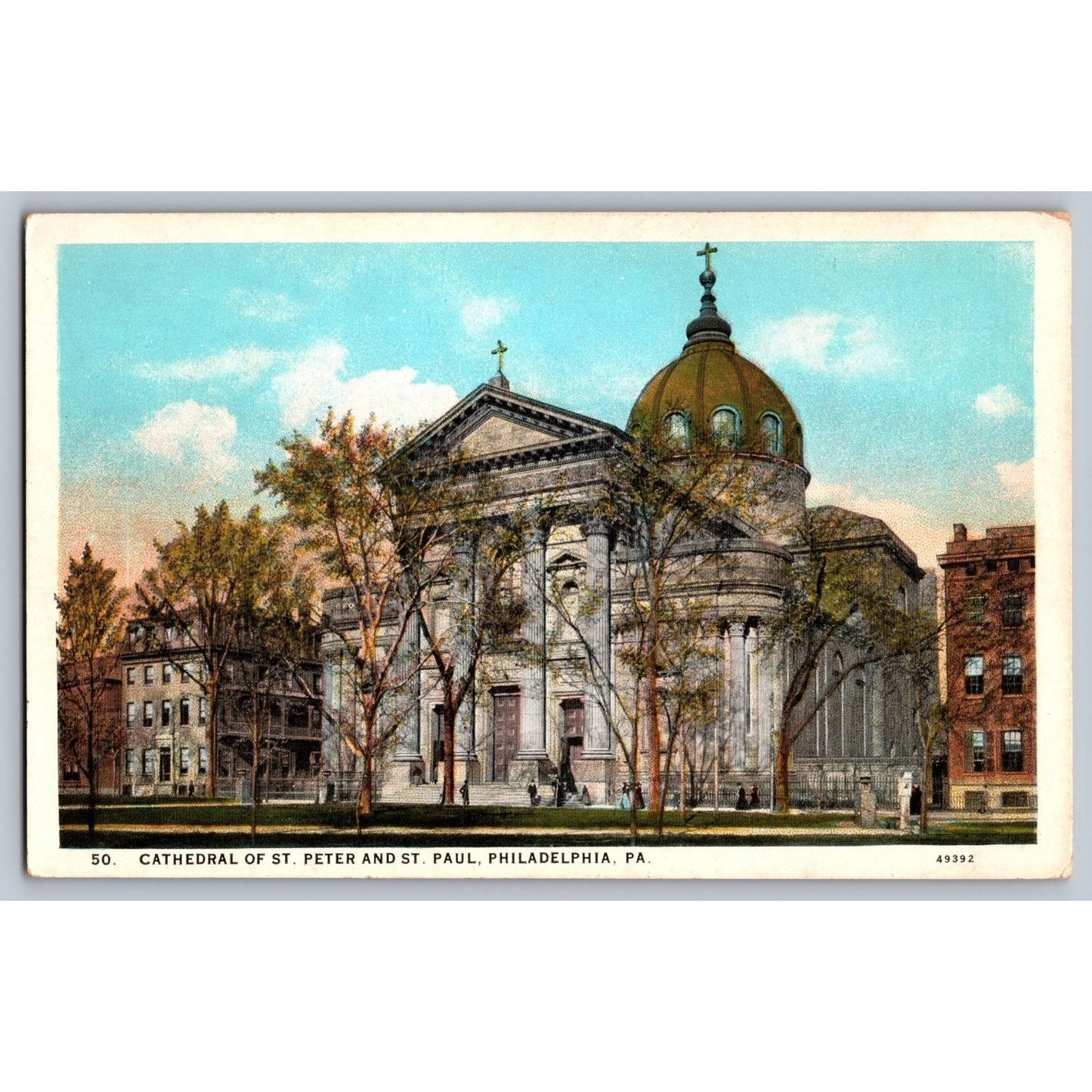 Philadelphia PA Pennsylvania Cathedral of St. Peter and St Paul Divided Postcard