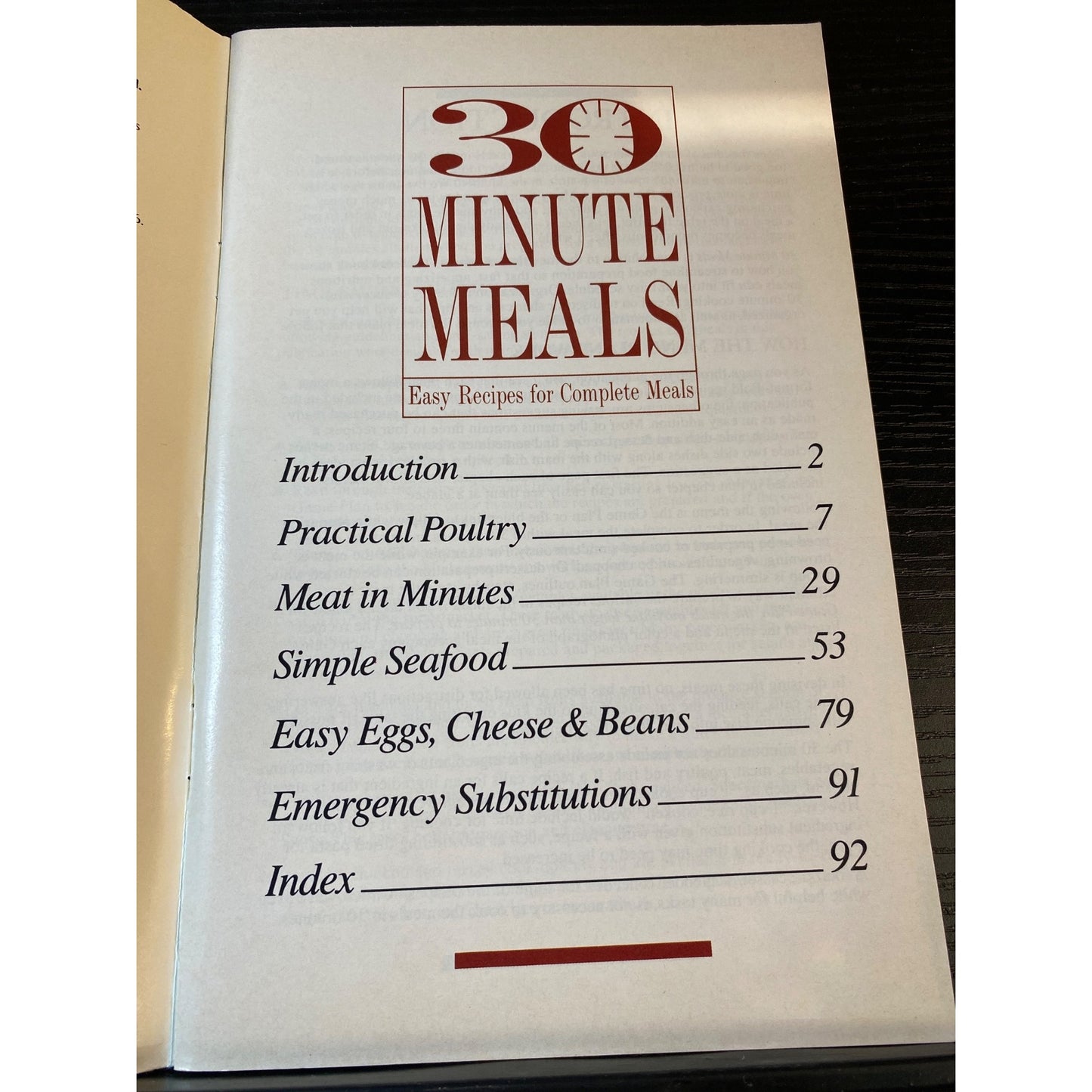 Favorite Recipes 30 Minute Meals Complete Meals Cookbook Booklet May 1992