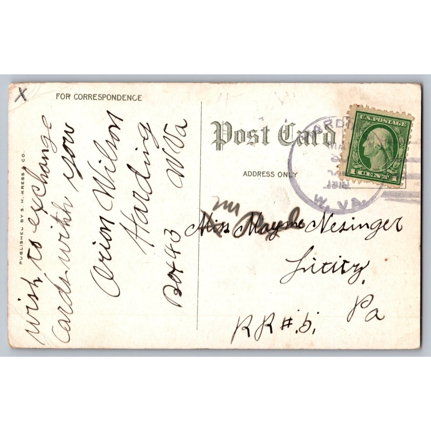 Oklahoma City OK Kingkade Hotel Early 1900s Divided Back Postcard S.H. Kress