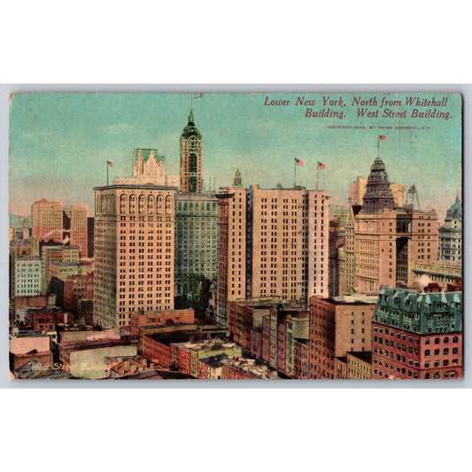 Lower New York City NY West Street Buildings 1908 Divided Back Postcard