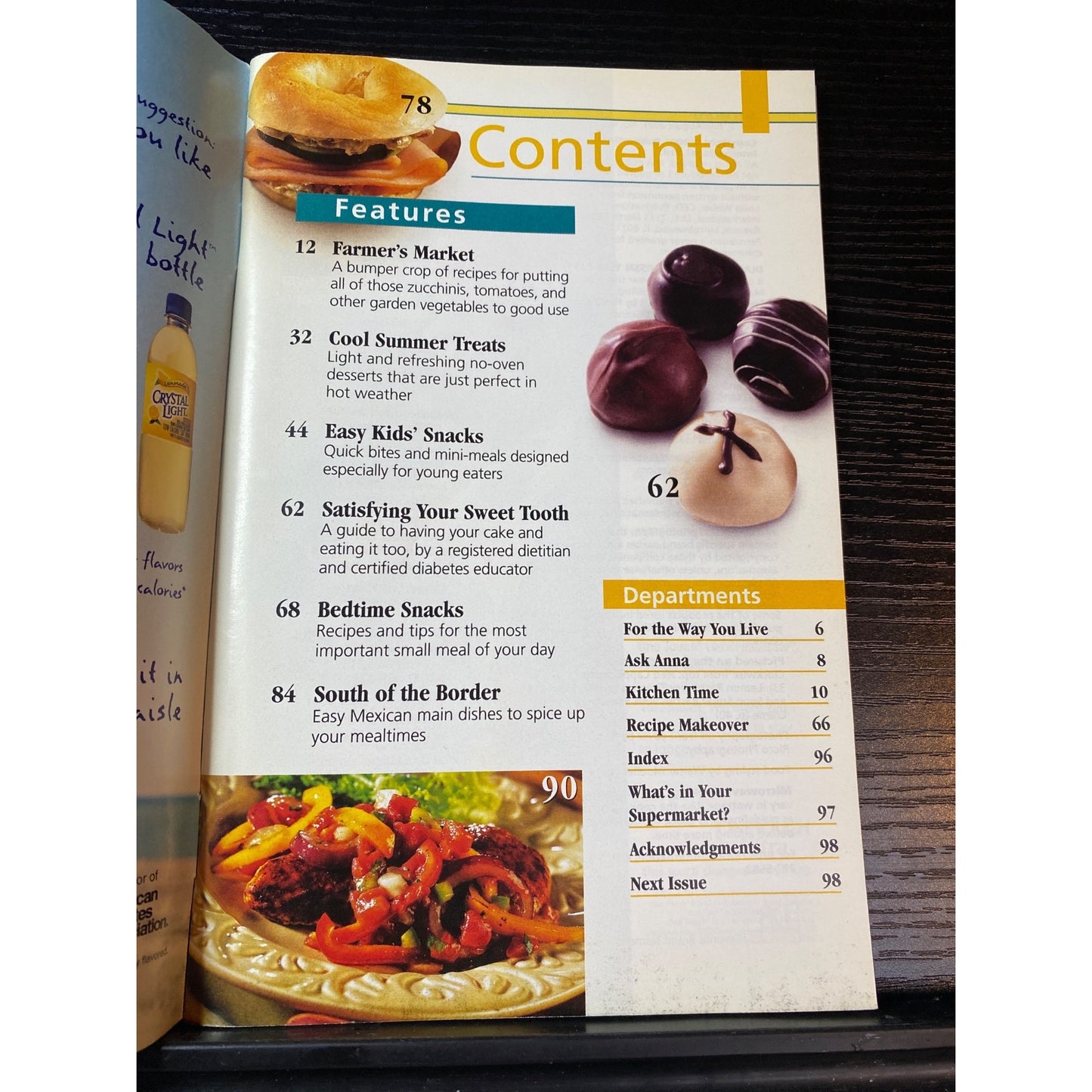 Diabetic Cooking Magazine August 2001 Issue Sugar-Free Recipes & Cooking Tips