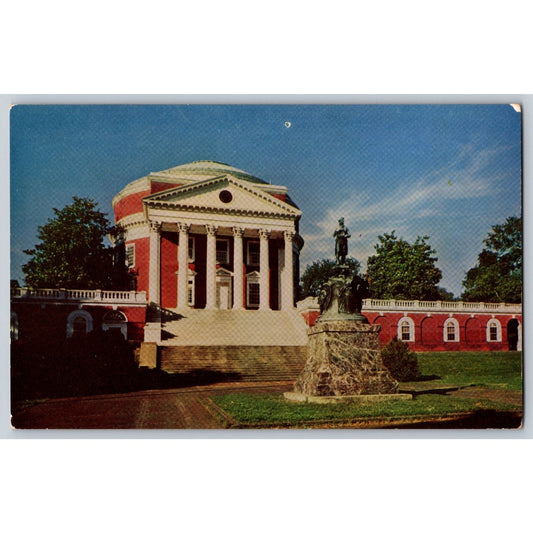Charlottesville VA Virginia University of Virginia Thomas Jefferson Statue Chrome Postcard