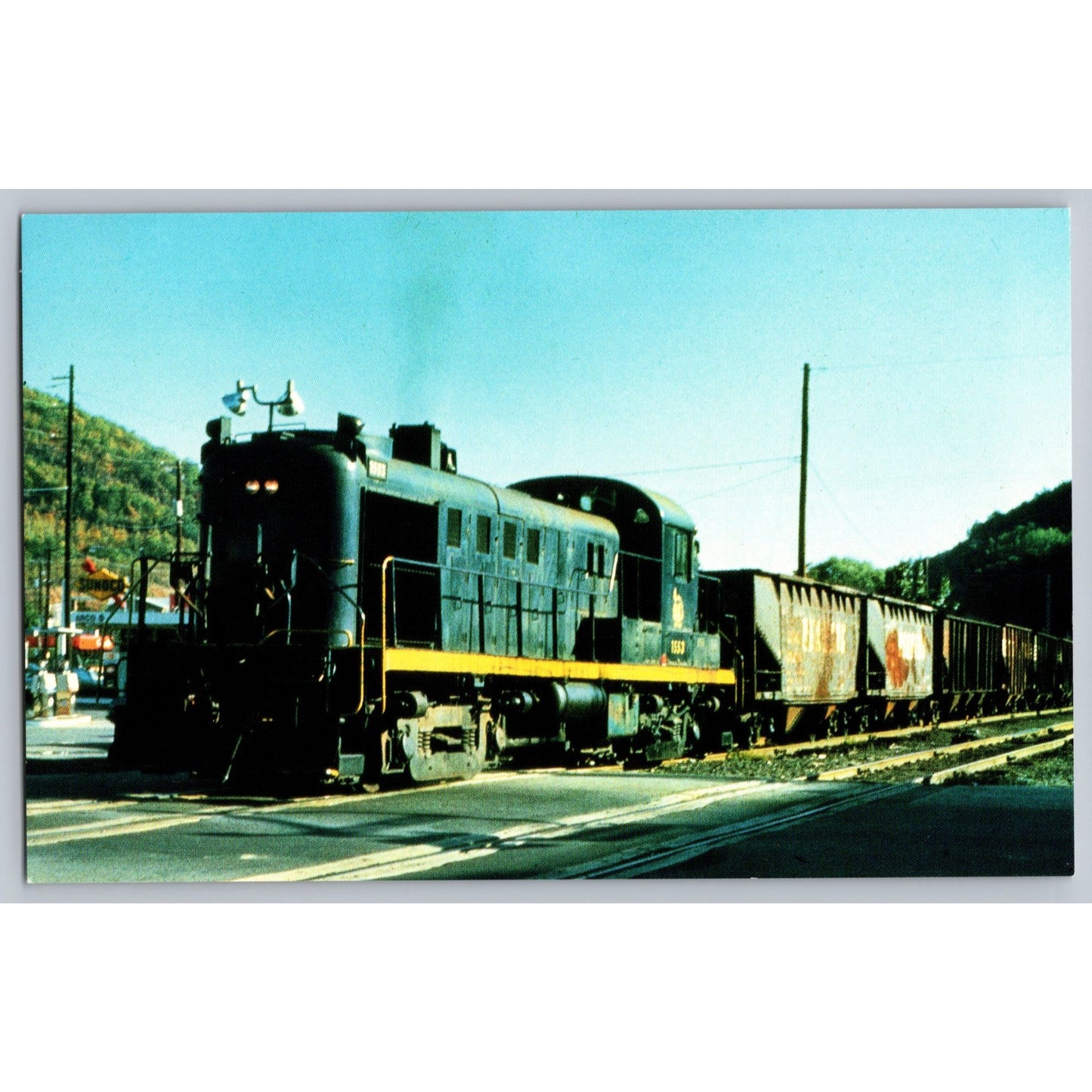 Tamaqua PA Central Railroad New Jersey Alco Switcher No 1553 Train Postcard 1974