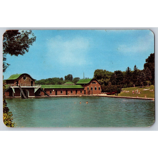 Syracuse NY New York Onondaga Park Swimming Pool Chrome Kodachrome Postcard