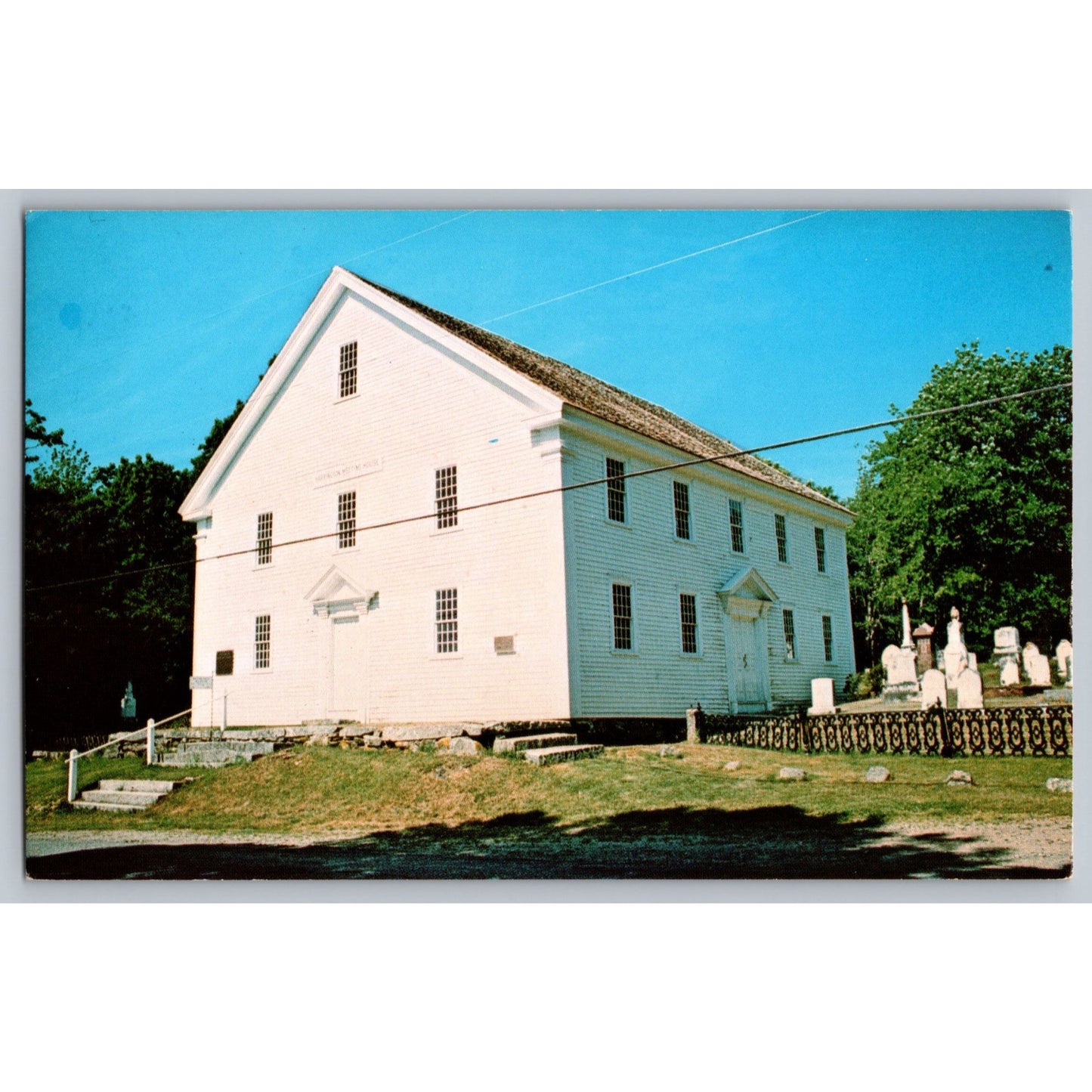 Harrington ME Maine Meeting House Chrome Postcard Unused Owen Art Color