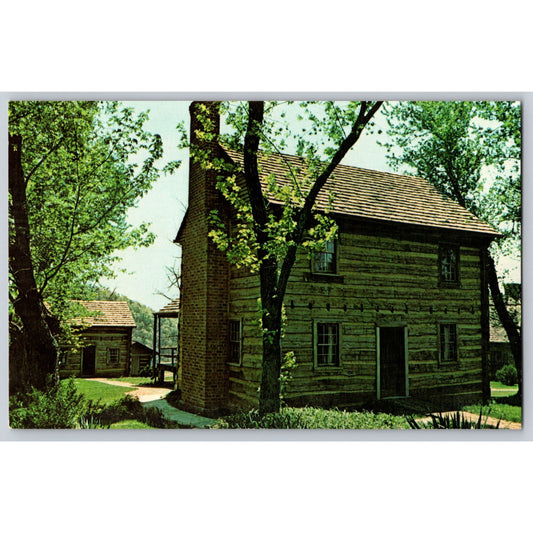 Piney Flats TN Tennessee Rocky Mount Cobb-Massengill Log House Chrome Postcard