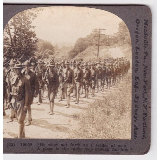 Stereoview A Place in the Ranks Keystone View Co 1910s WWI Soldiers