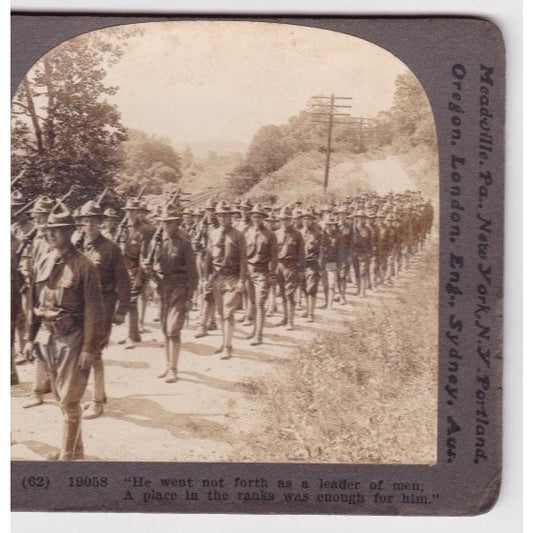 Stereoview A Place in the Ranks Keystone View Co 1910s WWI Soldiers