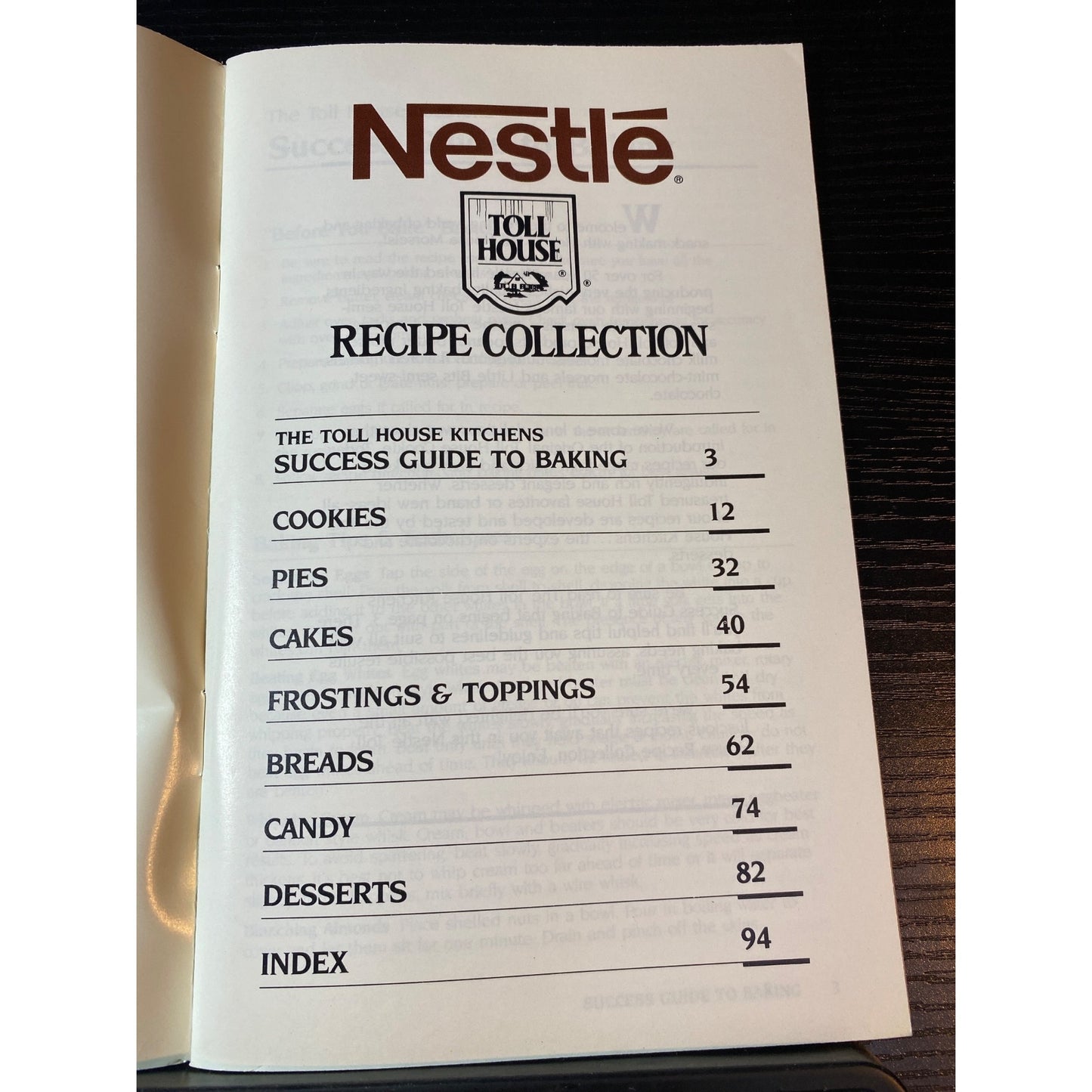 Nestle Toll House Recipe Collection Cookbook 1987 Favorite Recipes Booklet