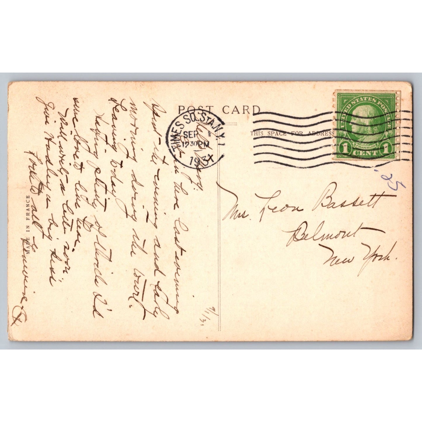 RPPC Postcard New York City NY NYC Empire State Building Browning Studios 1934